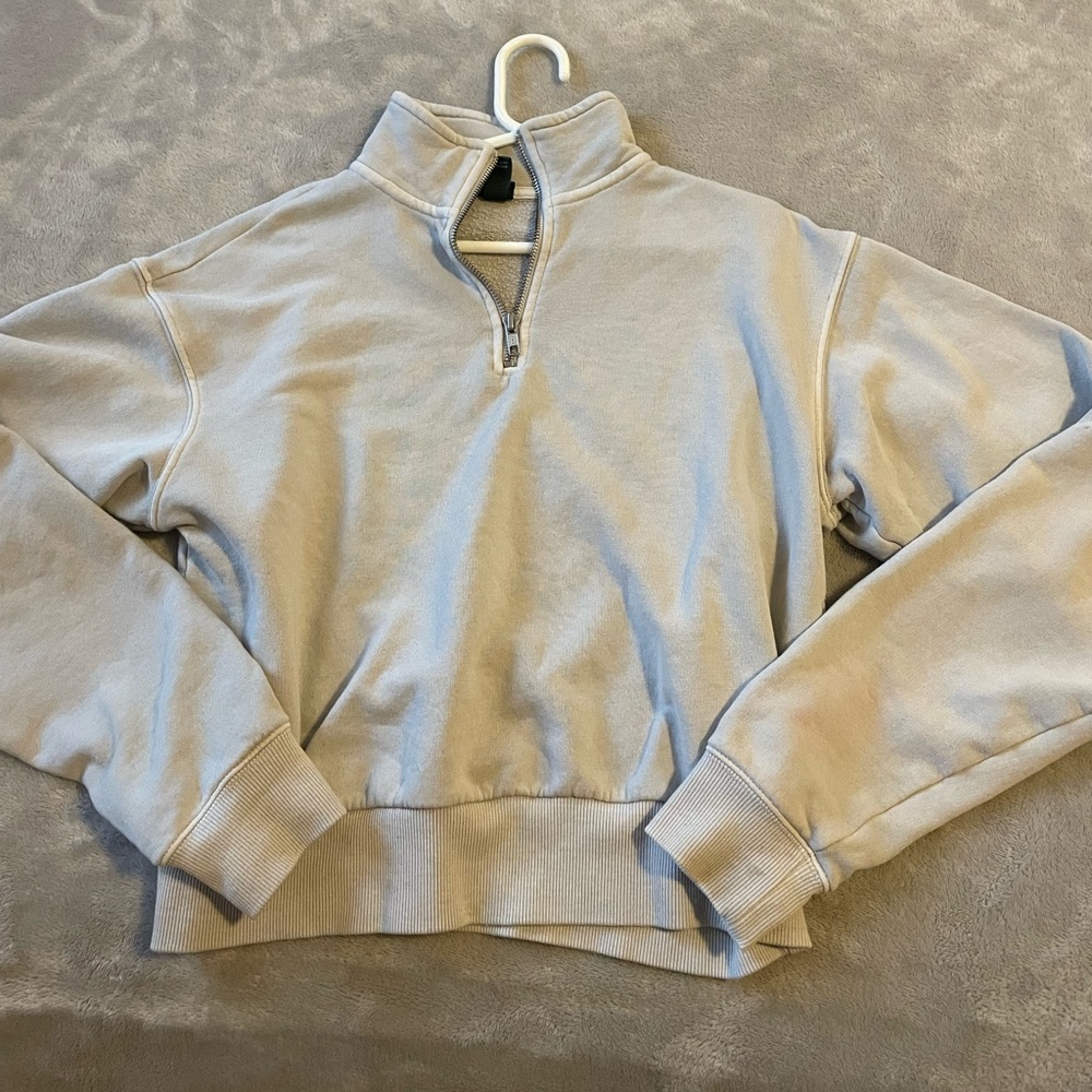 Cropped quarter zip sweatshirt